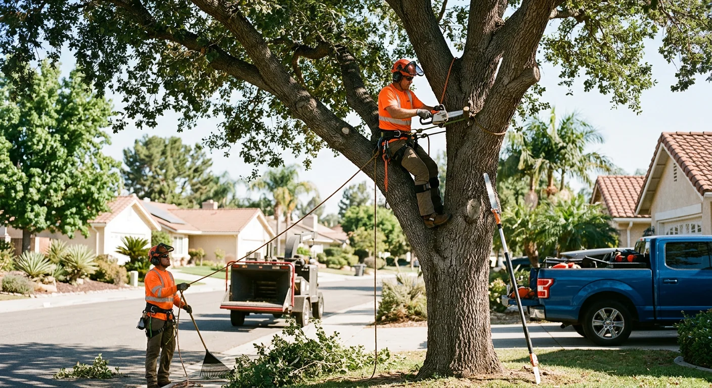 Professional evaluating brush density and slope before a clearing estimate in Camarillo